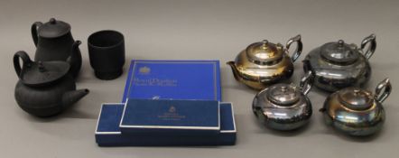 A quantity of miscellaneous items, including silver plated tea set, Royal Worcester, Wedgwood, etc.