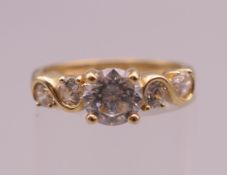 A 9 ct gold dress ring. Ring size M. 2.9 grammes total weight.