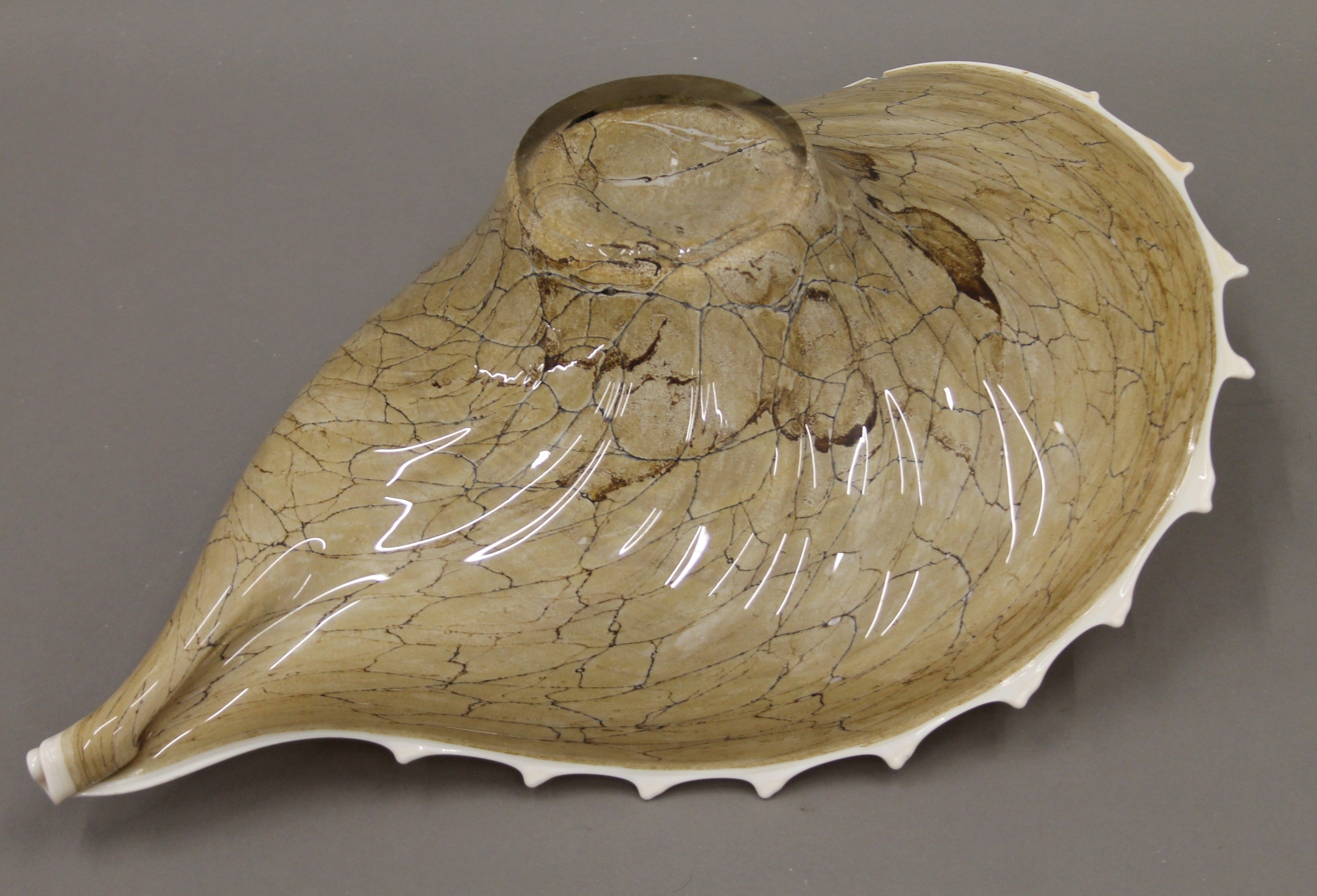 A Murano glass shell dish. 49 cm long. - Image 4 of 4