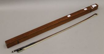 A violin bow by Joseph Arthur Vigneron. 74.5 cm long.