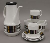 A Woods retro coffee set. The coffee pot 23 cm high.