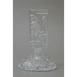 An Art Deco cut glass scent bottle. 14.5 cm high.