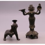 Two small Indian deities. The largest 11.5 cm high.