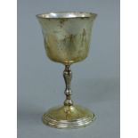 A small silver goblet. 10.5 cm high. 85.6 grammes.