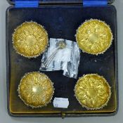 A cased set of four silver salts. 40.1 grammes.