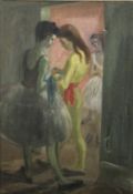 TERESA D'ELIA (1918-2011), Ballerinas, oil on canvas, framed. 40.5 x 58.5 cm.