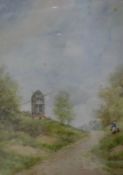 ROBERT J HEWITT, Derelict Sussex Mill, watercolour, framed and glazed. 25 x 35.5 cm.