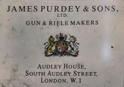 A novelty Purdey sign. 70 x 50 cm.