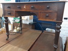 A Victorian mahogany dressing table. 106 cm wide.