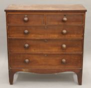 A 19th century mahogany chest of drawers. 103 cm wide.