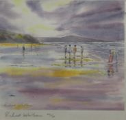 RICHARD WHITBOURN, Cornish Beach, limited edition print, numbered 42/50, framed and glazed.