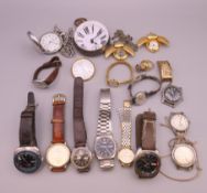 A quantity of vintage watches.