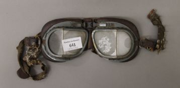 A pair of WWI airman's goggles.