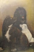 A Portrait of Three Dogs, oil on canvas, unframed. 50.5 x 76 cm.