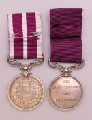 A George V Meritorious Service medal, and a Long Service and Good Conduct medal,