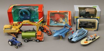 A quantity of various die cast toys (some boxed), including Corgi and Britains.