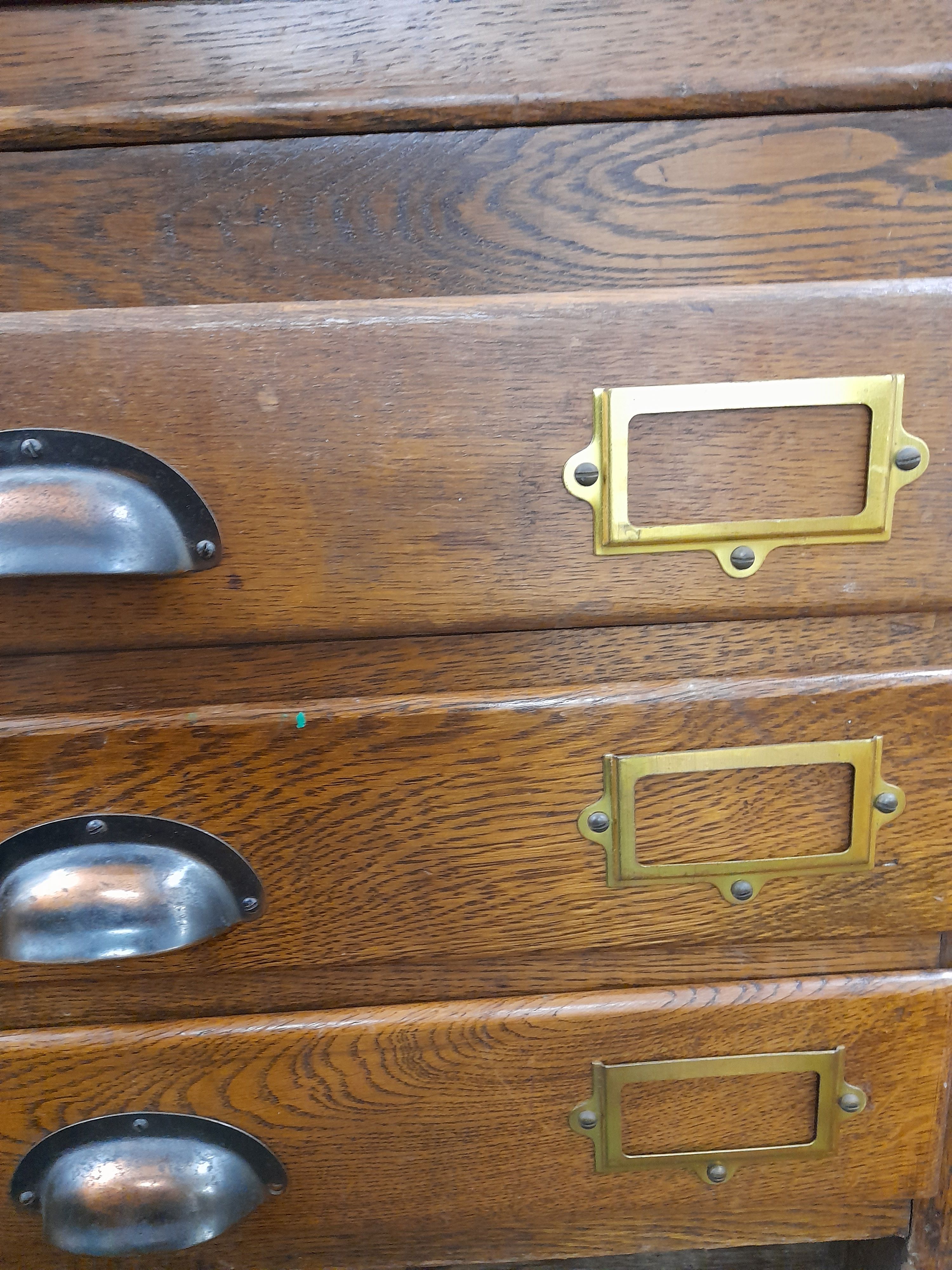 Two vintage plan chests. 119 cm wide. - Image 9 of 12