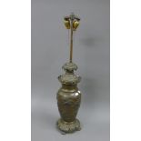 A 19th century Japanese bronze vase, fitted as a lamp. 77.5 cm high overall.