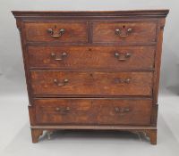 A 19th century oak chest of drawers. 105.5 cm wide.