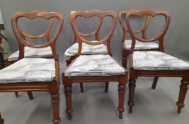 A set of Six Victorian balloon back dining chairs.