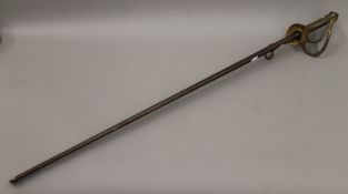 A 19th century French sword in scabbard. 102 cm long.