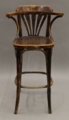 A bentwood bar chair. 100 cm high.