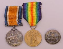 Two WWI Service medals awarded to G-11090 PTE W G BULLOCK,