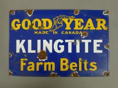 A Goodyear enamel sign. 30 cm wide.