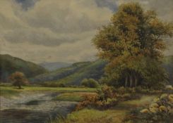 J BIRKETT FISHER (British), Conway Valley North Wales, watercolour, signed and dated 1899,