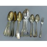 A quantity of various silver flatware. 27.7 troy ounces.