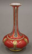 A 19th century Bohemian glass vase. 14 cm high.