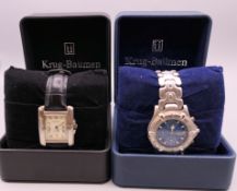 Two boxed gentleman's Krug-Baumen wristwatches.