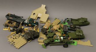 A quantity of various military and other toys, including Britains, Dinky, etc.