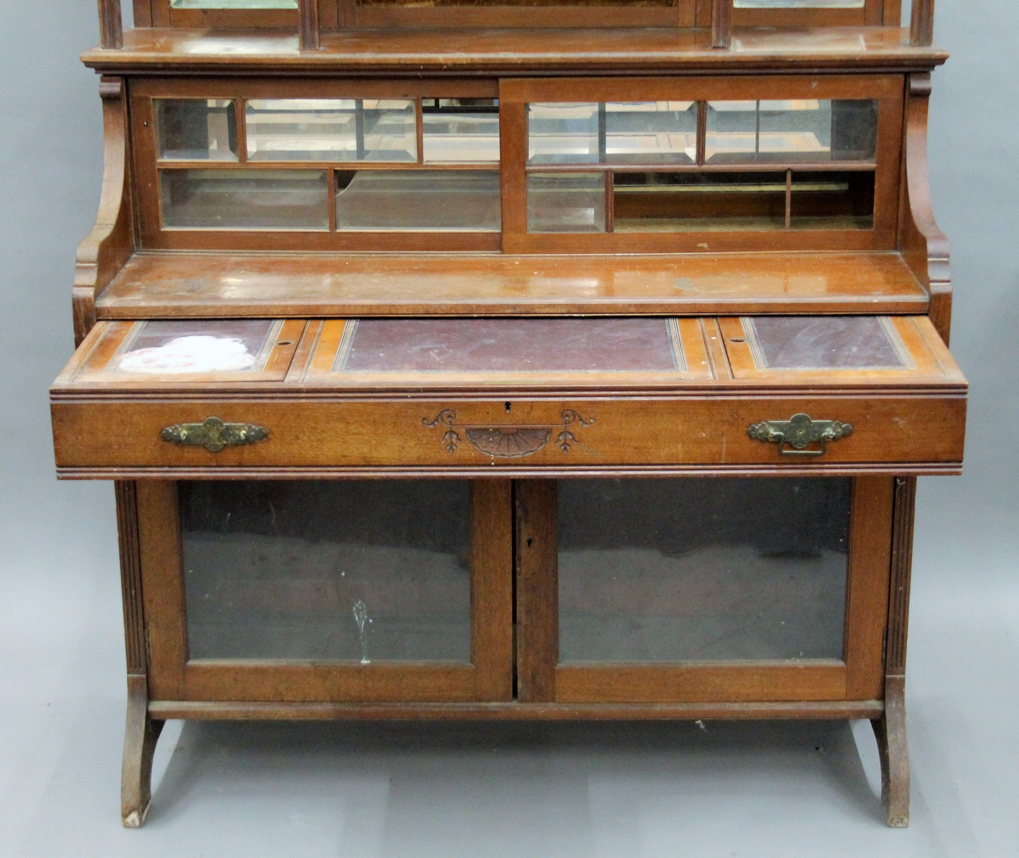 A Victorian walnut secretaire cabinet. 108 cm wide. - Image 2 of 7