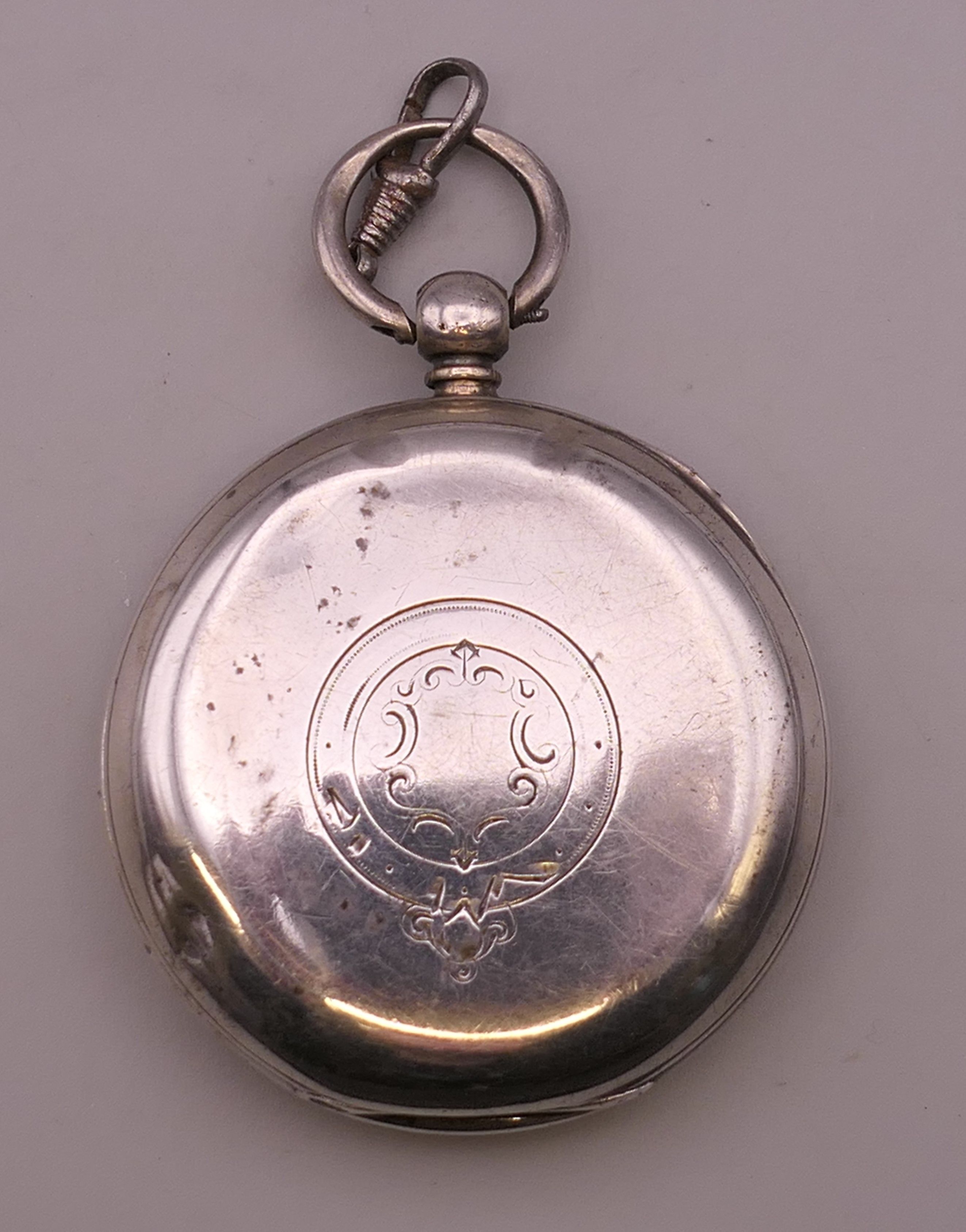 A silver pocket watch. - Image 3 of 3