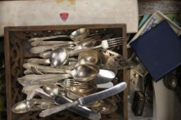 A quantity of Gorham sterling silver cutlery, plated cutlery, etc.