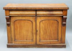 A Victorian mahogany chiffonier base. 130 cm wide, 50 cm deep.