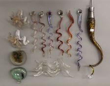 A quantity of Art glass garden ornaments, etc., by Jane Charles.