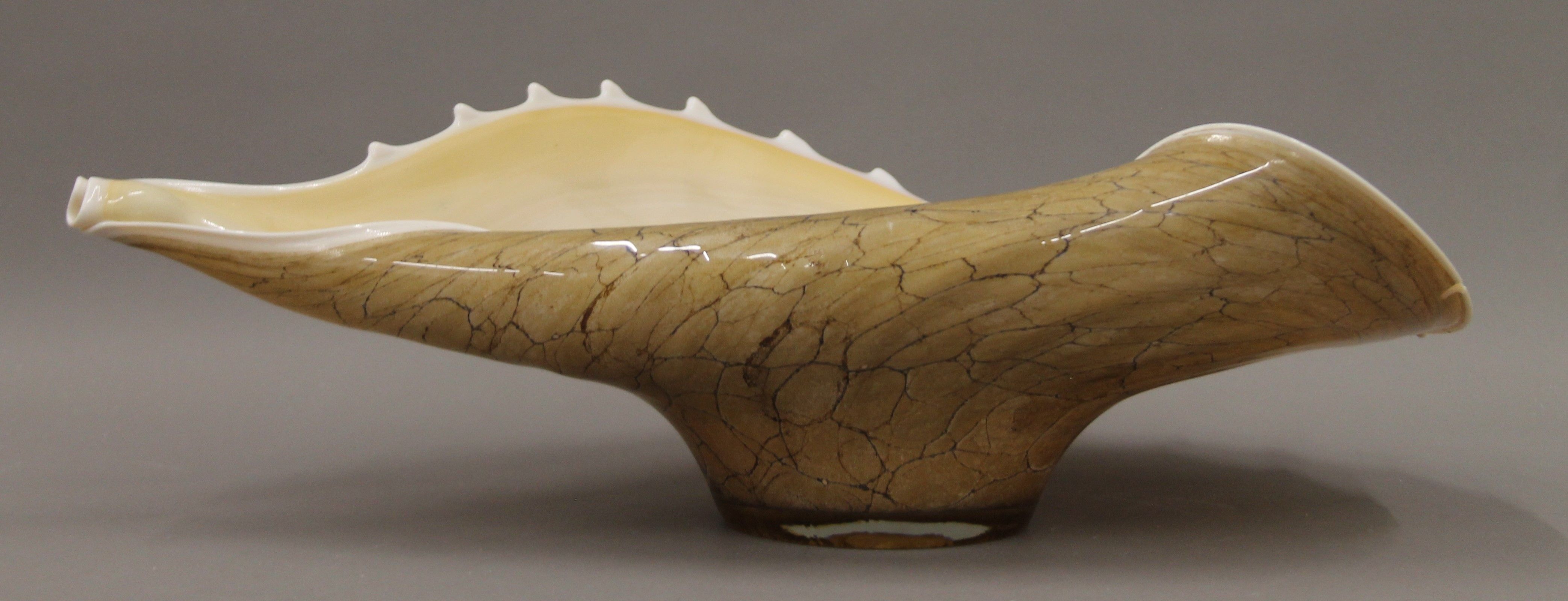 A Murano glass shell dish. 49 cm long. - Image 3 of 4