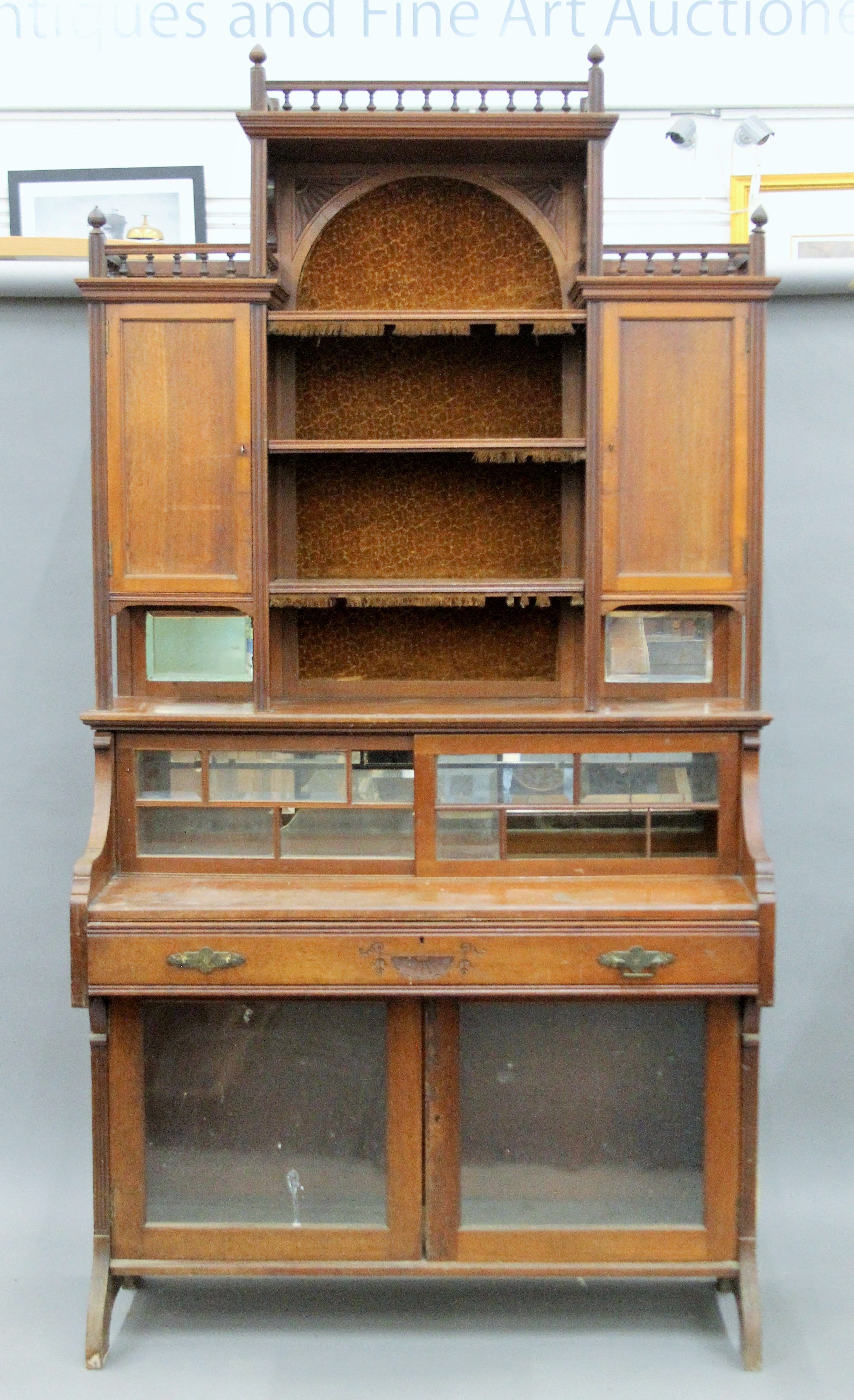 A Victorian walnut secretaire cabinet. 108 cm wide.