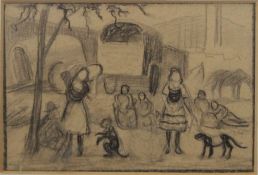 CONTINENTAL SCHOOL (late 19th/early 20th century), two works by the same hand, Geese in a Courtyard,