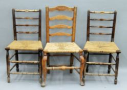 A pair of 19th century Country chairs and another.