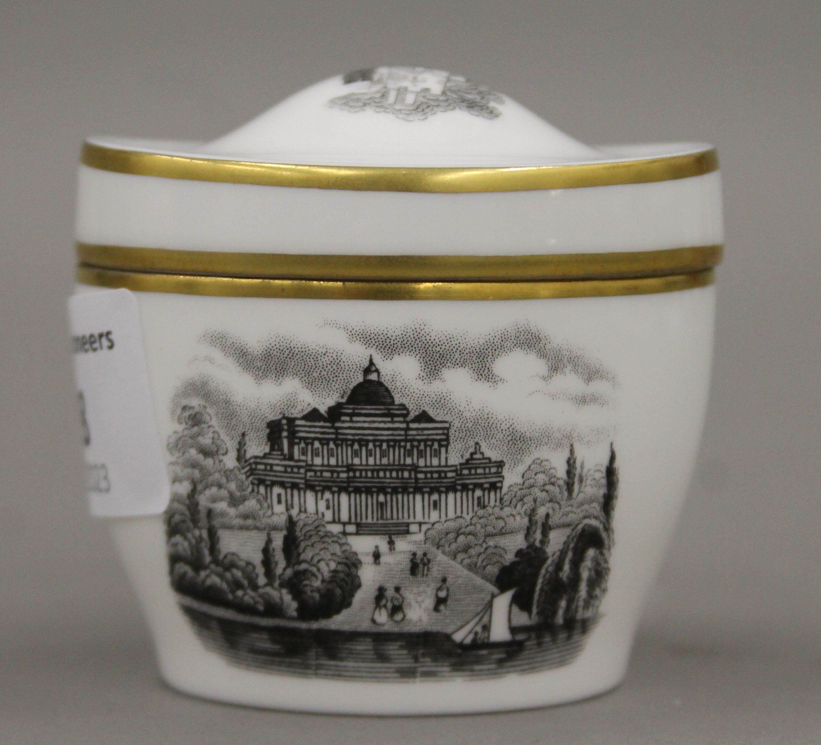 A Royal Worcester porcelain box. 6 cm wide. - Image 4 of 5