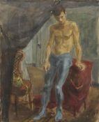 TERESA D'ELIA (1918-2011), Male Dancer, oil on canvas, framed. 51 x 64 cm.