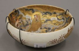 A 19th century Satsuma bowl. 12.5 cm diameter.