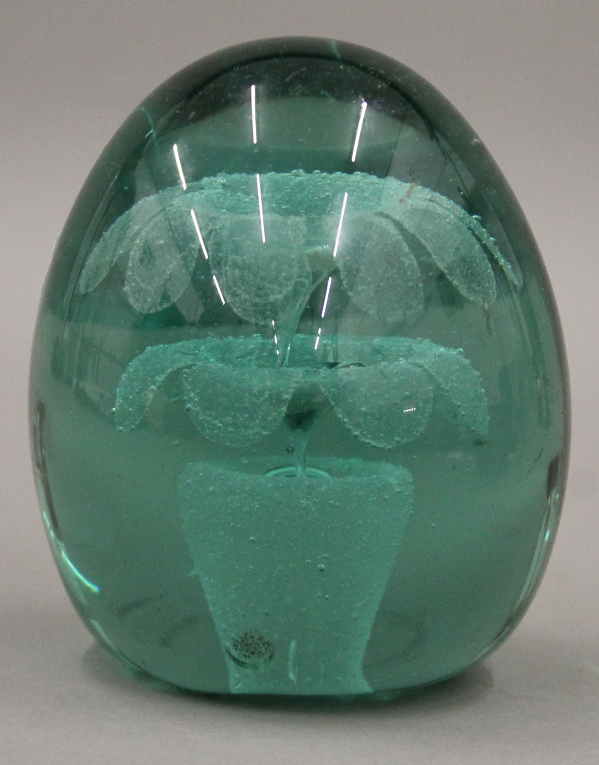 A Victorian end of the day glass dump weight. 9.5 cm high. - Image 2 of 2
