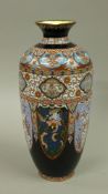 A cloisonne vase. 30 cm high.