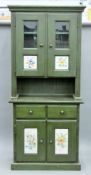 A modern green painted dresser. 86 cm wide.