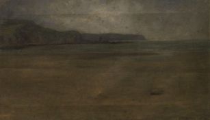 V M COMMON, Beach Scene, oil on canvas, signed and dated 1904, unframed. 51 x 30.5 cm.