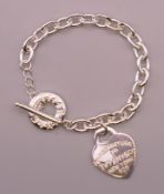 A Tiffany silver bracelet. 20 cm long.